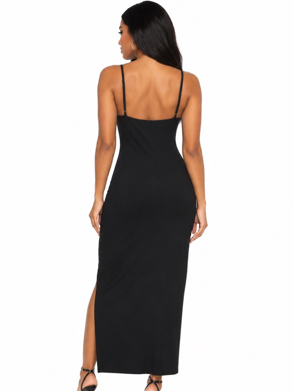 Bebe Black Twist-Front Cutout Maxi Dress - Picture 2 of 3